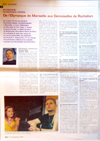 Dominique Sappia de l'Olympique de Marseille aux Demoiselles de Rochefort. Kiné Actualité. 18.12.2003