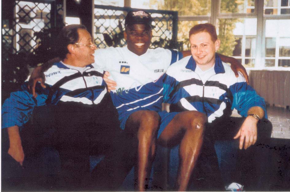 Olympique de Marseille. 1991. Basile Boli & Jacques Bailly